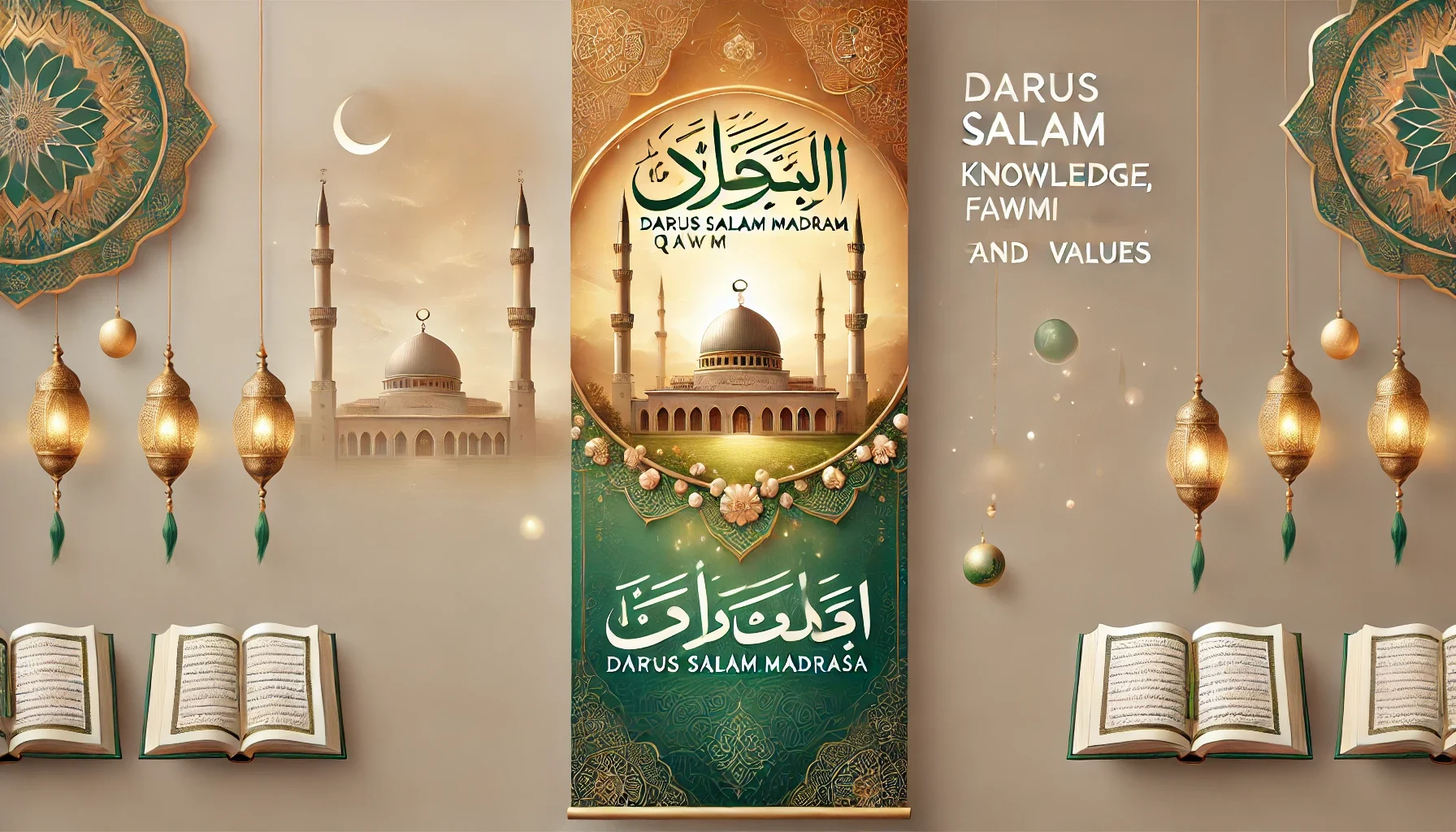 DALL·E 2024-11-17 19.31.12 - A visually appealing banner design for a religious Islamic educational institution website. The banner should feature a serene mosque in the backgroun